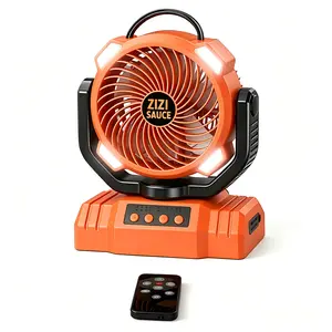ZIZI SAUCE Portable USB Rechargeable Camping Fan with LED Light, 4 Speed Adjustable, Quiet Operation, Hanging & Desk Dual Use for Outdoor Tent, Travel, Bedroom and Office