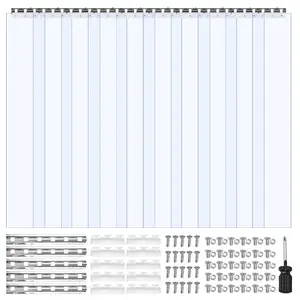 VEVOR Clear PVC Strip Curtain, 84 in Heightx 60 in Widthx 0.08 in Thickness, 10 PCS Walk in Freezer Cooler Curtain Strips, Smooth Waterproof Plastic Door Strips for Warehouse, Freezer, Garage Doors