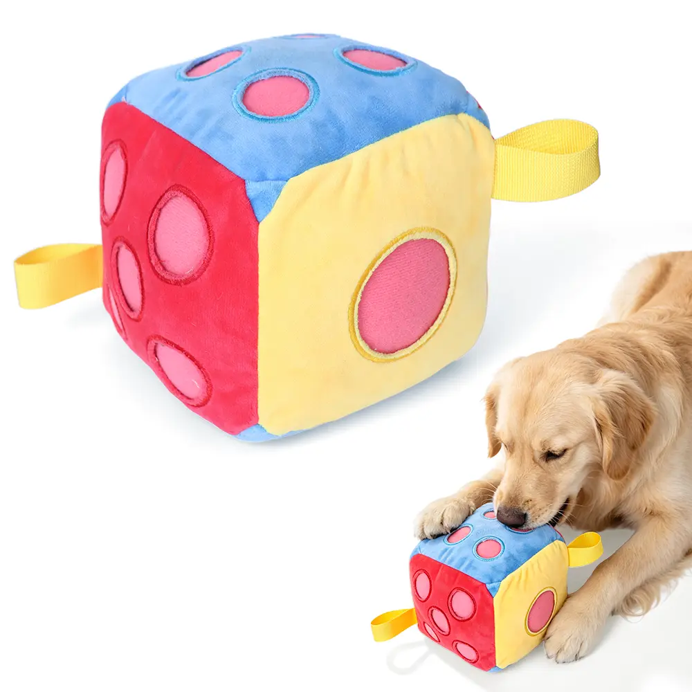 PET BALLOON 6-Level Challenge Plush Snuffle Dice Dog Toy - Interactive Treat-Hiding Puzzle, IQ Training Nose Work, Slow Feeding, Mental Play - For Puppies & Adult Dogs,familyfun