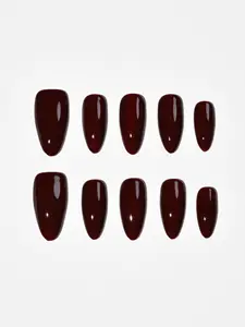 Aura Nails Black Cherry Almond Press-On Nails - 10 Pc Set