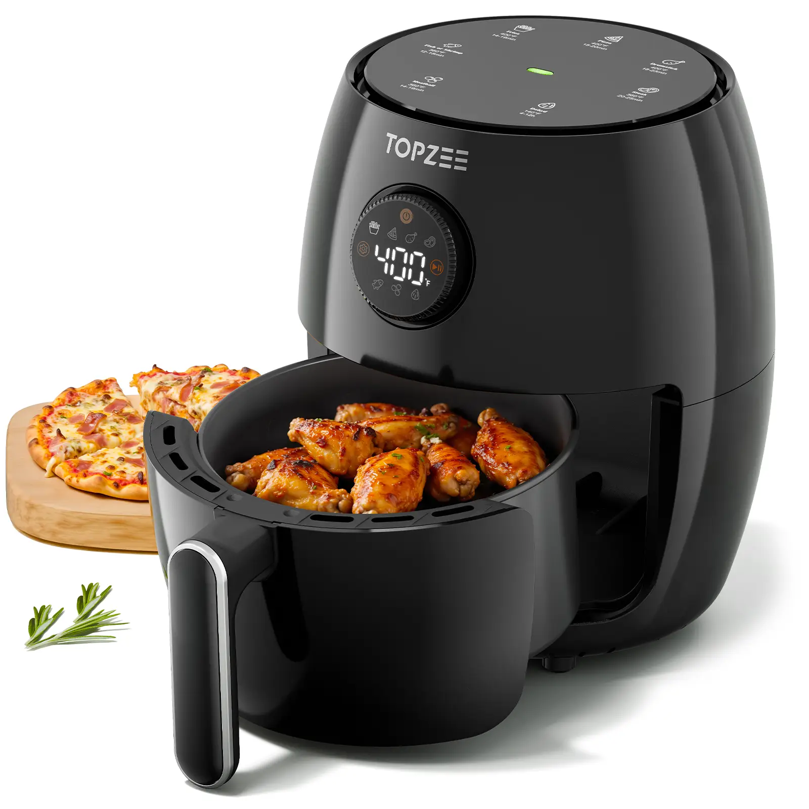Small Compact Air Fryer 2.1QT, 4-in-1 Mini Airfryer for Bake, Roast, Reheat,98% Less Oil, Adjustable Temp, Nonstick, Dishwasher Safe, BPA-Free