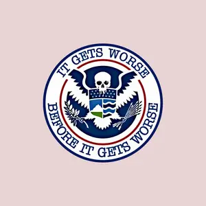 It Gets Worse Before It Gets Worse Sticker, Patriotic Eagle Skull Emblem, Funny Dark Humor Gothic Vinyl Waterproof Sticker