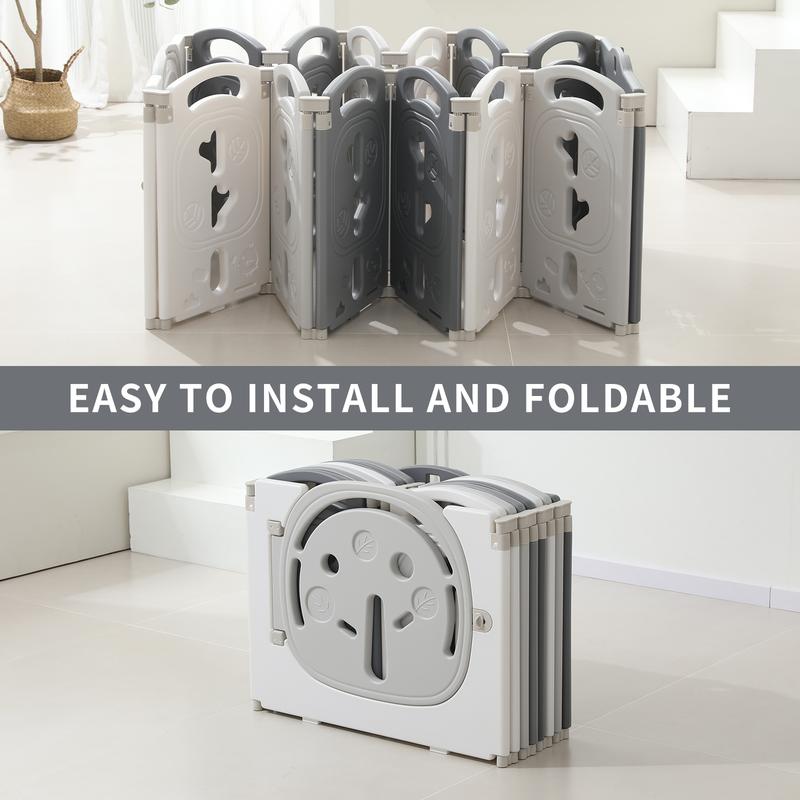 Baby Playpen - Foldable Toddler Play Area with Safety Gates, Portable Design for Indoor & Outdoor Use, Includes 14 Panels for Kids Activity Centre