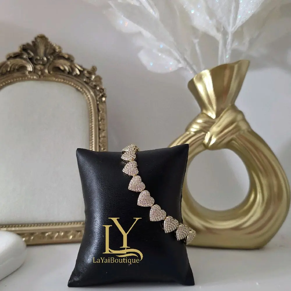 LaYaiBoutique #2260 Heart bracelet, 14k gold plated, High Quality