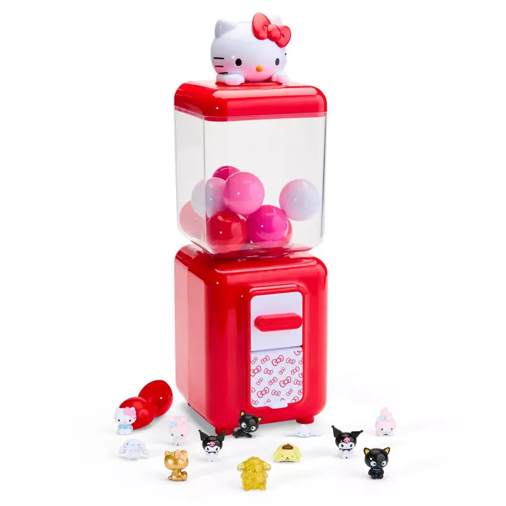 13pc FAO Schwarz Sanrio Hello Kitty Toy Vending Machine Throwback Play Stand