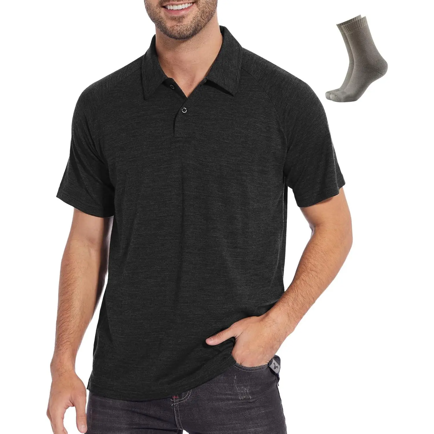 MERINNOVATION Mens Merino Wool T-Shirt - Men Merino Wool Shirt Lightweight Base Layer Undershirt Men's Equestrian Shirts