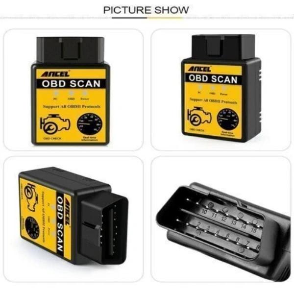 ANCEL Fault Code Reader Bluetooth ELM327 V1.5 Diagnostic OBD2 Car Engine Scanner Tool