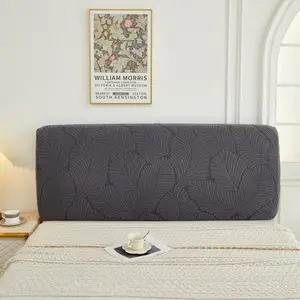 Modern Minimalist Large Leaf Pattern Bed Headboard Cover - Full-Cover Dustproof Dirt-Resistant Softback Pillowcase, Machine-Washable, Multiple Sizes