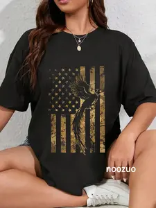100% Cotton Pheasant Bird Hunter American Flag Camouflage Pheasant Hunt T-Shirt