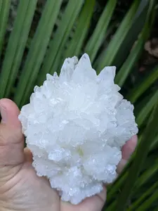 Large White Albatine Aragonite Crystal Cluster Natural Stone Cave Calcite Stalactite Mineral Specimen Healing Raw Dog Tooth Gemstone Sparkly