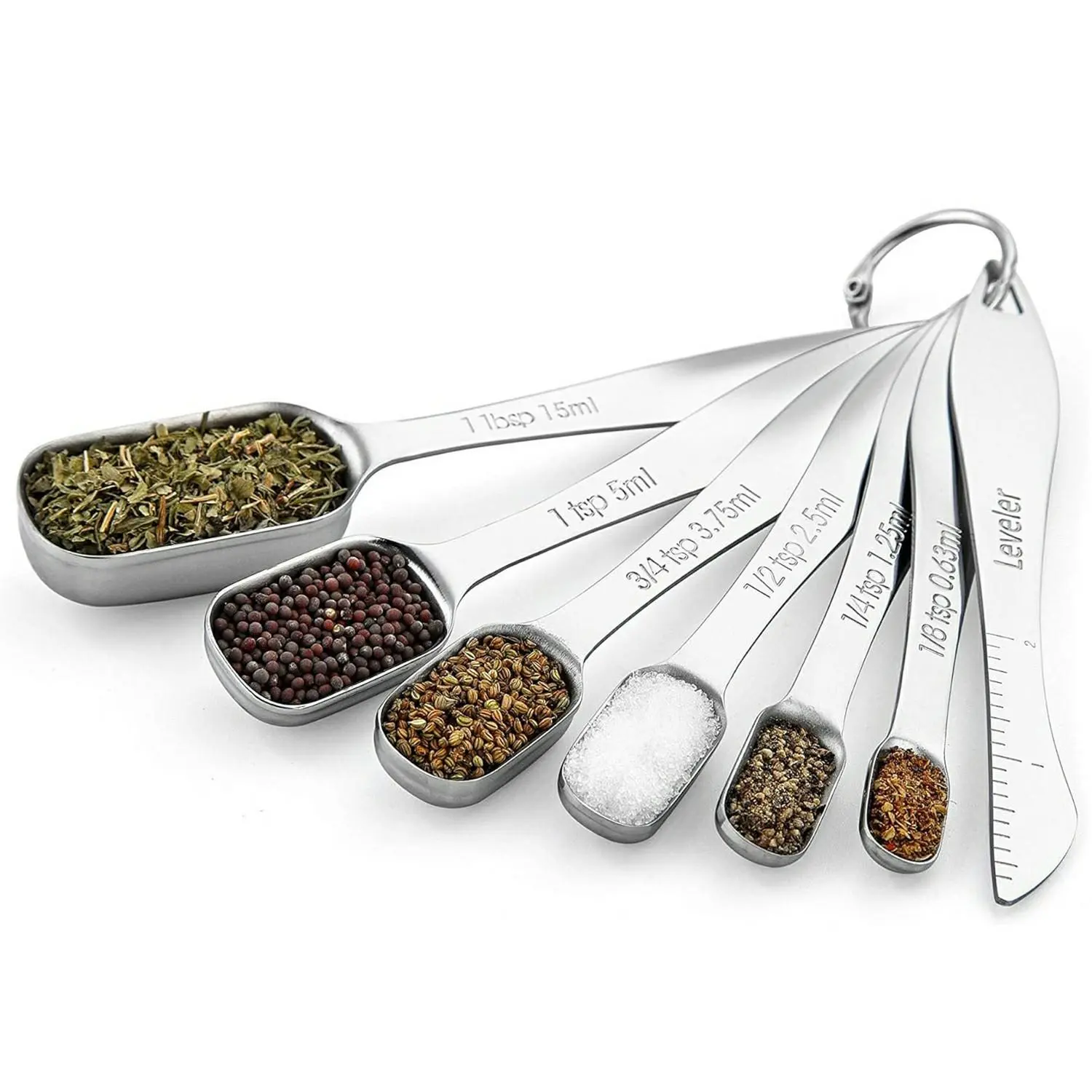 Stainless Steel Measuring Spoon Set, 7 Counts/set Including Leveler ...