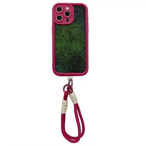 TK's Red Lanyard Phone Case for iPhone 11-15 - Shockproof Protective Cover with Built-in Hole for Secure Carrying - Lightweight & Durable Material - Personalized Design for Daily Use Travel Workouts
