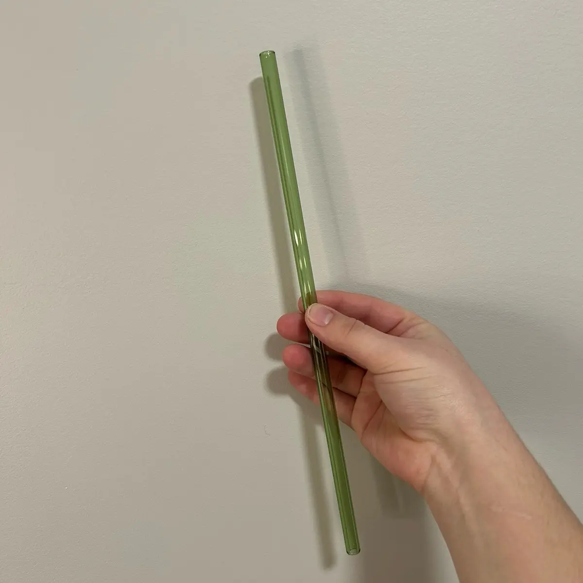Straight green glass straw add on