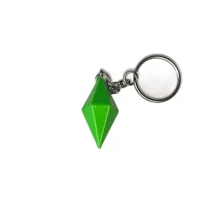 Sims Plumbob Keychain Fan Art Minifigure Figurine Video Games Sims Keys Bag Backpack Purse Gifts Holidays Green
