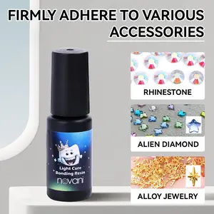 Novani Teeth Gemstone Decoration Glue - DIY Fashionable Jewelry Curing Glue for Oral Orthodontic Accessories Soft Retainer Braces