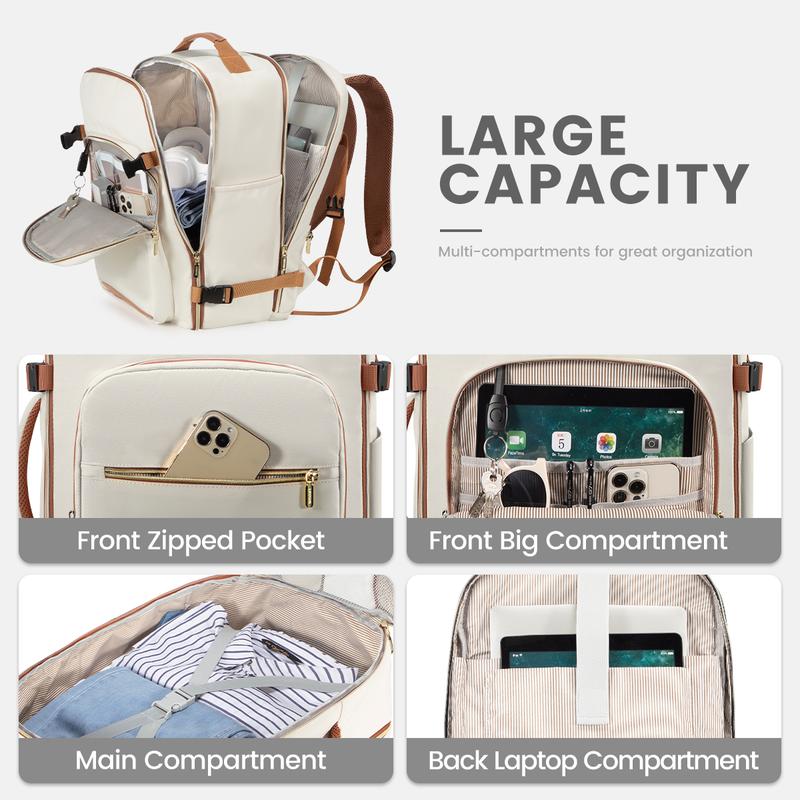 【Valentine's Day Gift】LOVEVOOK Colorblock Carry-On Travel Backpack with 3 Packing Cubes and Laptop Compartment - Personal Item,TSA-Friendly, Airline Approved Travel Bag for Hiking, Weekend,Gift for Valentine's Day,  TikTokShopJumpstartSale