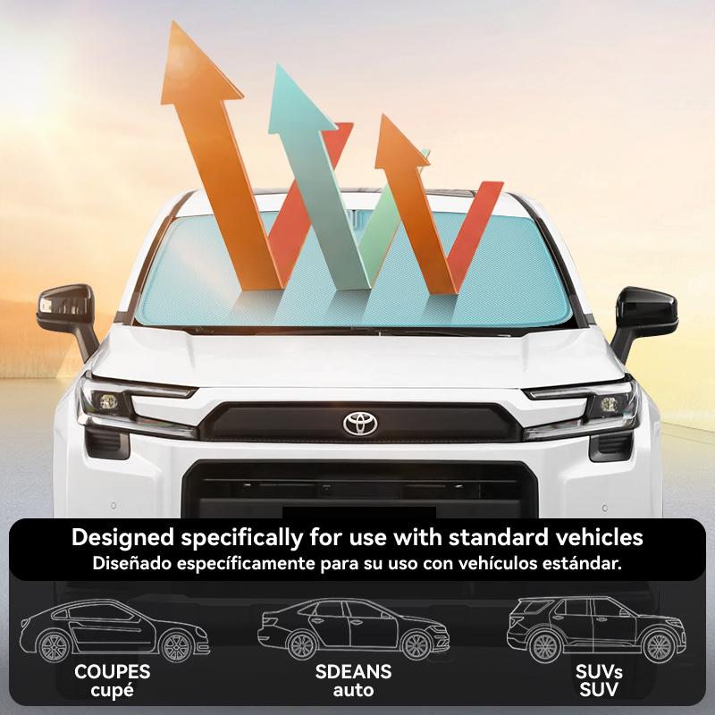 Latest car windshield sunshade,Dual-layer fabric blocks UV rays,Blackout Privacy,Compatible for SUV and MPVs,cardetailing,Greenish-white,Please specify the vehicle model, size, and color in the order notes.