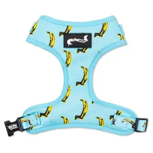 Adjustable Dog Harness - Banana Wiener Collection with Custom Neoprene Fabric & Breathable Mesh for Comfort