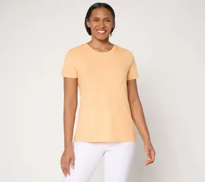 Denim & Co. Essentials Linen Blend Top with Smocking Detail