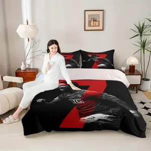Portuguese superstar Cristiano Ronaldo celebrates a goal with his Manchester United jersey featuring the number seven. Made of soft polyester, machine washable, suitable for all seasons, seasonal bedding.