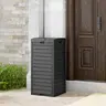 BIFANUO Black Link-Bins 31 Gal Plastic Outdoor Trash Can - Weather-Resistant Resin Bin with Quick Assembly, Removable Rinses Clean Tray & Double Lid, Hideaway for Backyard Patio