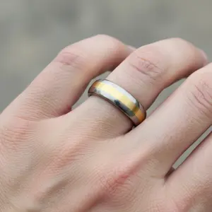Two Tone Engagement Ring High Quality Wedding Band, Mixed Metal Band, Unisex Tungsten Wedding Band, Gold And Silver Band, Stacking Band Wedding Ring