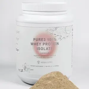 AURA LYYFE Pure3 100% Whey Protein Isolate Vanilla 24.1oz Supports Muscle Growth & Repair Post-Exercise