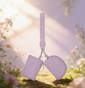 Women's Portable Keychain Wristlet Wallet | Double Zipper Pocket | Anti-Lost Travel Coin Purse