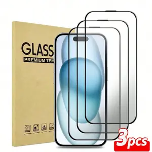 3PCS Ultra 9D Reinforced Glass Screen Protectors for Mobile Phones - Full Coverage, 9H Hardness, Glossy Surface. Suitable for IPhone17/17 Pro/17ProMax/17Air/16/16Pro/16ProMax/15/15Plus/15Pro/15ProMax14/14Plus/14Pro/14ProMax13/13 Pro/13ProMax12ProXS/XSMAX