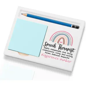 Speech Therapist Office Supplies Sticky Note Holder Decor, Thank You Appreciation Gifts for Women Self-Stick Note Pad Holders