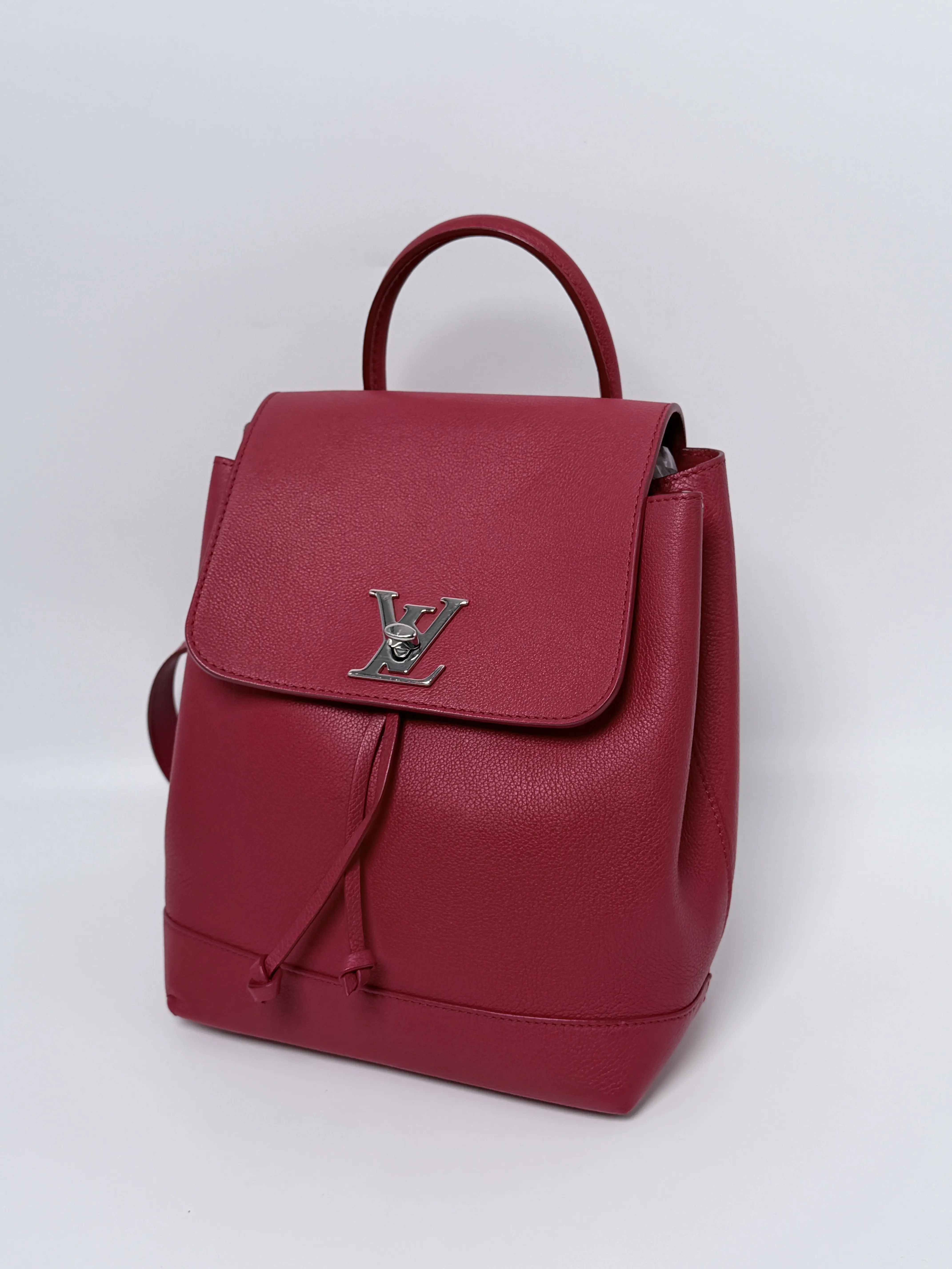 Pre-owned Louis Vuitton leather Backpacks Red Lockme Backpack JD785LV