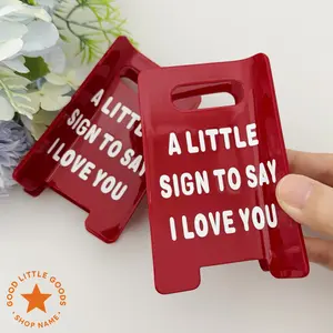 A Little Sign to Say I Love You Hair Claw Clip Desk Sign, Sweet Romantic Valentine’s Day Message Sign Gift, Unique Fashion Design Statement Accessory Anniversary, Birthday Gift for GF, Wife, Fiancee, Her