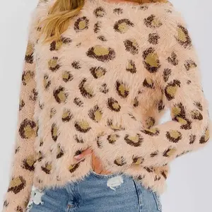Leopard fuzzy sweater