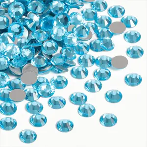 500/5000pcs Light Blue Resin Rhinestones, Flat-Bottomed, 3-6mm, Round Jelly-Like Gemstones, Ideal for Accessories, Shoes, Clothing, Cosmetics, Bags, Decorations