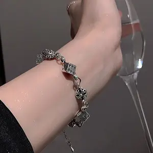 Retro old dice bracelet light luxury niche exquisite couple bracelet men and women unique personality punk hip hop jewelry