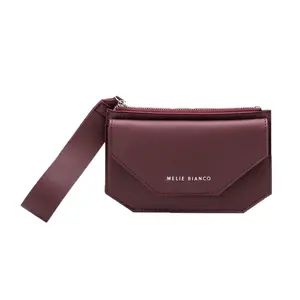 Melie Bianco Lottie Burgundy Multi Wear Crossbody Wristlet Premuim Vegan Leather