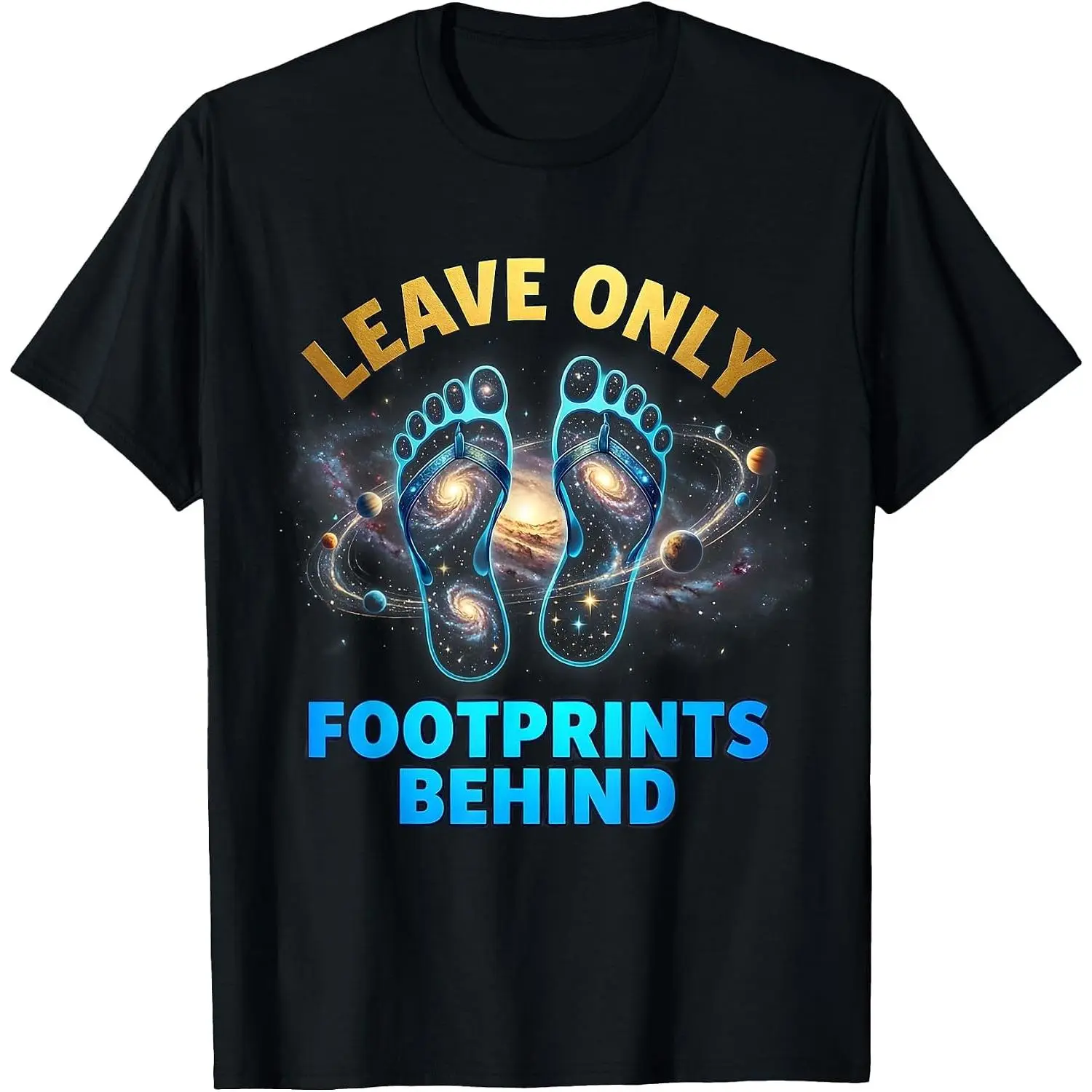 100%cotton Leave Only Footprints Behind Outdoor Adventure T-Shirt