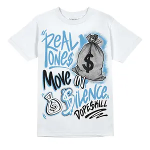 DopeSkill Graphic Tees University Blue 14s Streetwear Unisex Cool T-Shirt Sneaker Colour Matching Real Ones Move In Silence Graphic
