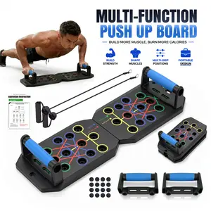 Push Up Board 28-in-1 with Resistance Bands, Full Body Home Workout Equipment, Portable Fitness System for Chest Arms Core Training Indoor Home Gym Accessories Abdominal Muscle Trainer