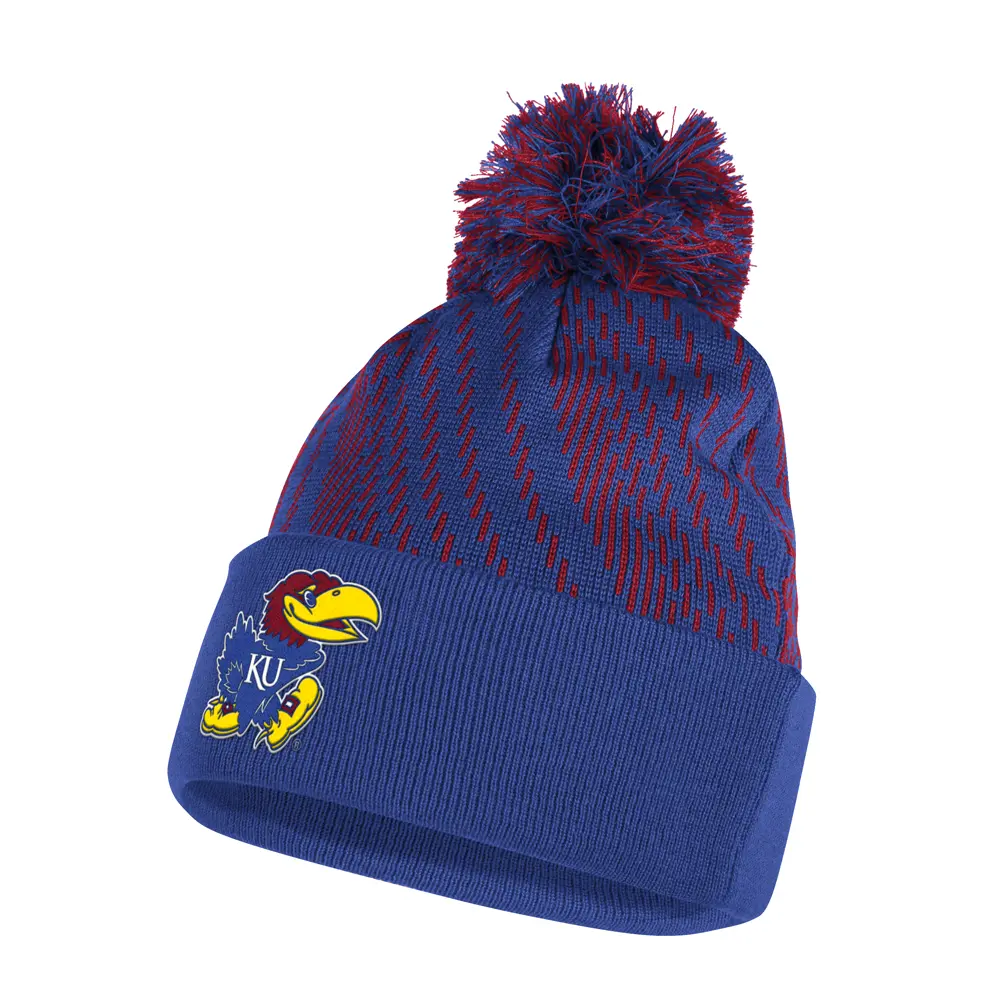 adidas Mens Kansas Jayhawks Players Cuff Beanie Casual - Blue, Red adidas Mens Kansas Jayhawks Players Cuff Beanie Casual - Blue, Red