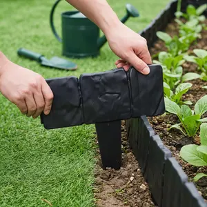 10pcs Stone Effect Plastic Garden Edge Fence, Durable Flower Bed Frame, Courtyard Decoration, Garden Accessories, Ideal Garden Borders