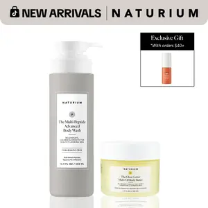 Naturium The Rejuvenating Body Duo, Multi-Peptide Advanced Body Wash and Glow Getter Multi-Oil Body Butter