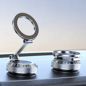 2026 New Upgraded All-Metal Car Phone Holder with Vacuum Suction [88+ lbs, Strongest Suction and 2400gf Magnet] 360° Adjustable Navigation Stand Dashboard Suction Cup, Compatible with iPhone 17 Pro Max, iPhone 16, 15, 14, 13, 12, and Car Phones Samsung ou