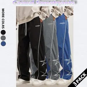 Men Trousers Star pattern embroidery designComfortable DesignAthleisure Style Bottoms Athletic Bottoms Gymwear streetwear fall outfits outfits men gym athletic clothes