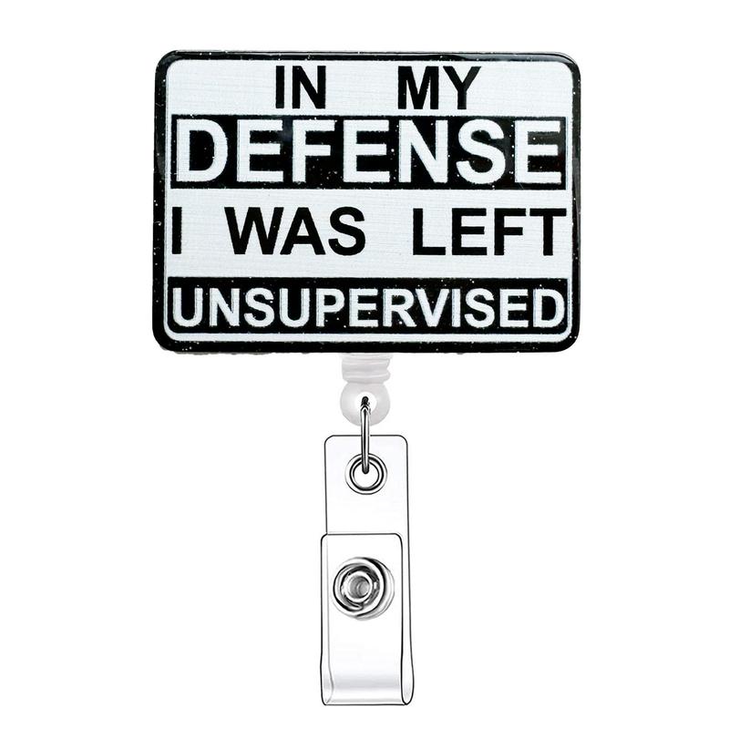 Slogan Graphic Badge Reel, Retractable Badge Reel with Clip, Identification Badge Holder for Nurses, Doctors, Students, Office Staff, School Supplies 2024, Retractable Badge Holders