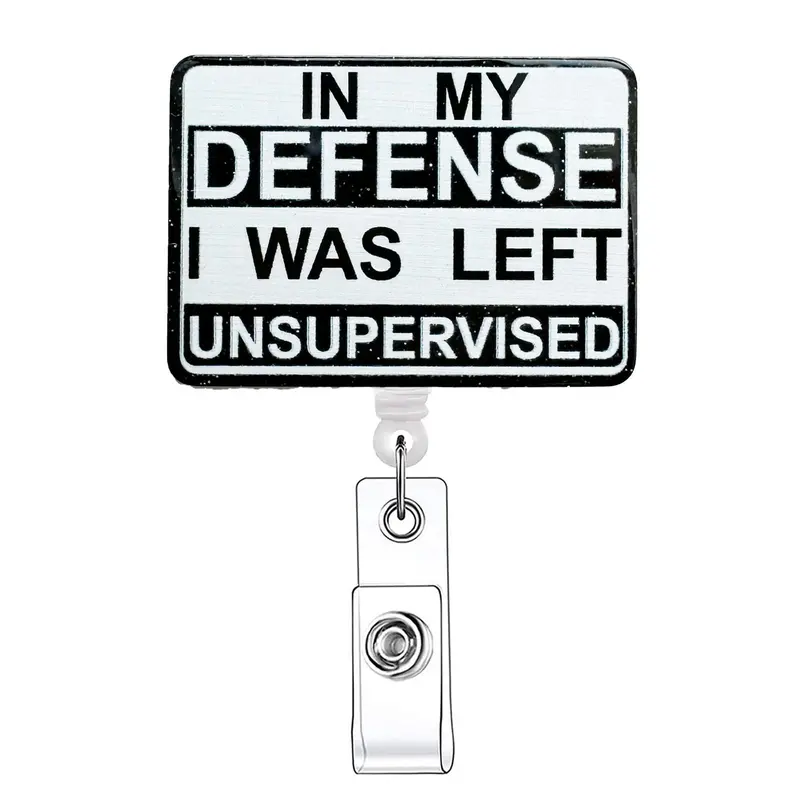 Slogan Graphic Badge Reel, Retractable Badge Reel with Clip, Identification Badge Holder for Nurses, Doctors, Students, Office Staff, School Supplies 2024, Retractable Badge Holders