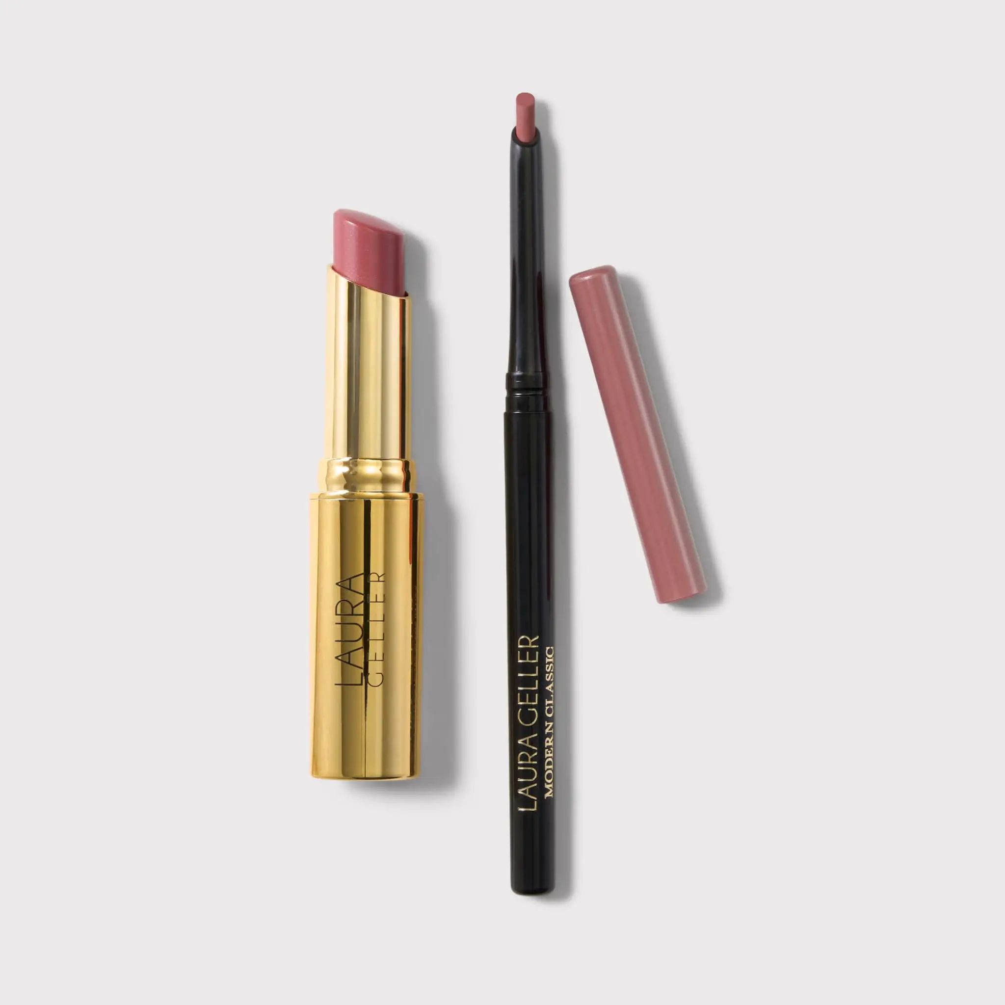 Laura Geller Love Your Lips Duo Lipstick & Gloss - Waterproof Lipstick in Black & Gold with Red Finish