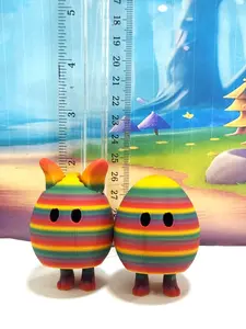 2pcs Cute Articulated Easter egg with hidden legs, 3D printed Easter eggs with collapsible legs