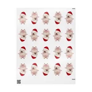 Copy of Pibble in Santa Hat Wrapping Paper | Christmas Gift Wrap Roll | 30"x36" Glossy Finish