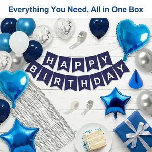 Happy Birthday Letter Balloon Set53pcs/set Metallic Latex Balloon,Balloon Set for Birthday PartyDecoration